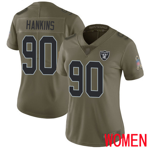 Oakland Raiders Limited Olive Women Johnathan Hankins Jersey NFL Football #90 2017 Salute to Jersey